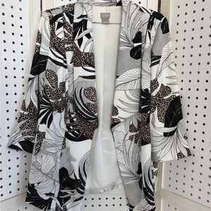Chico's Monochrome Floral and Leopard Jacket